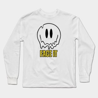 Melting Smiley Face Long Sleeve T-Shirt